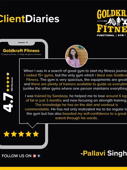 Pallavi's story of losing 6 kgs of fat in 3 months with trainer Sandeep is fantastic. We focus on both diet and strength training to boost results and self-confidence.