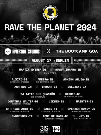 The full lineup for our float at Rave The Planet 2024. An incredible mix of artists from India and Europe.
