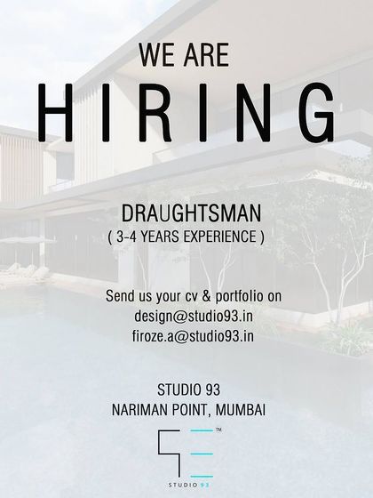 Studio 93 in Mumbai is hiring a Draughtsman.