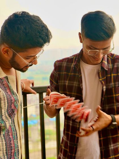 A card spring flourish for my friend, RJ Tushar from Mirchi. This is a classic move that always looks impressive.