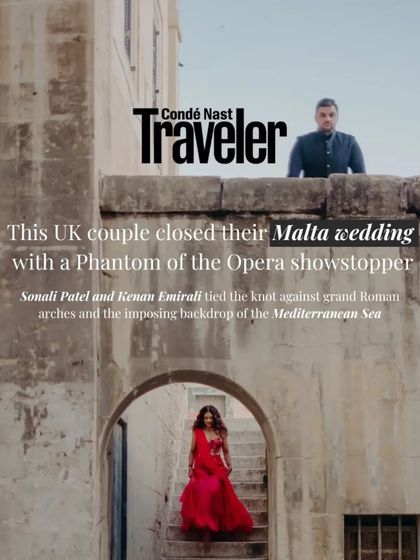 I am thrilled to see this Malta wedding featured in Condé Nast Traveller. The couple tied the knot against grand Roman arches and the imposing backdrop of the Mediterranean Sea.