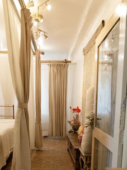 Escape the everyday hustle in my haven of beauty and calm. The semi-sheer curtains in the treatment rooms provide privacy while maintaining a light, airy feel.