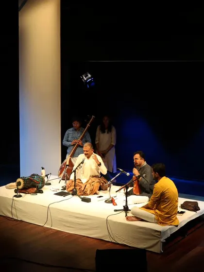 A tech run photo of T.M. Krishna's concert setup.