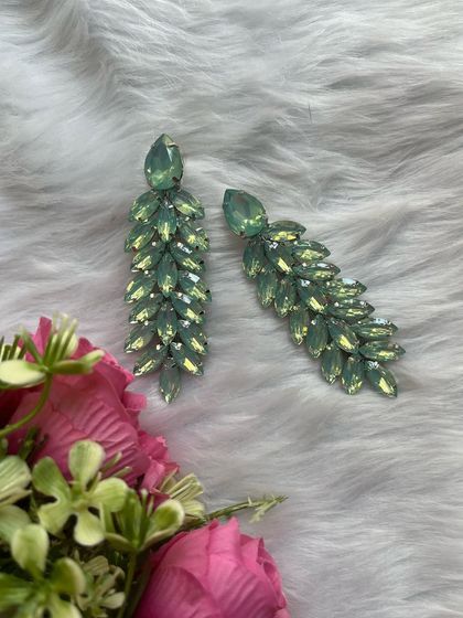 A different colour variation of the Korean crystal earrings, this time in a lovely pastel green. These also sold out very quickly.