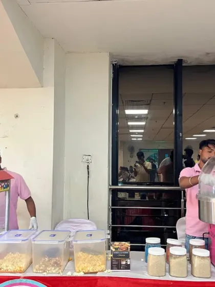 I also cater to fun events like birthday parties. These live popcorn and cotton candy stations are a huge hit with kids and add a playful touch to any celebration.