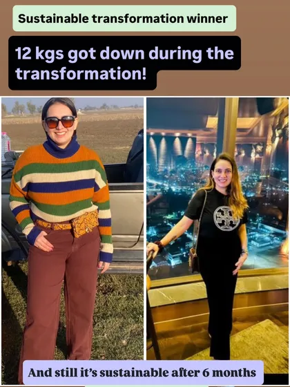This is what sustainable transformation looks like. This client lost 12 kgs and has kept the weight off for over 6 months by adopting a healthier lifestyle, not just a temporary diet.