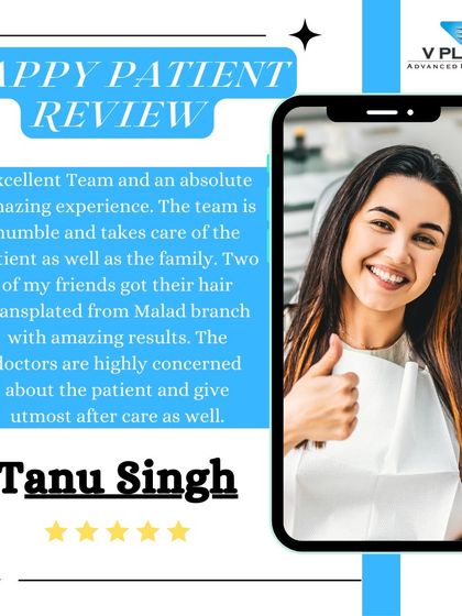 This review from Tanu Singh highlights the excellent team and amazing experience. It emphasizes how our staff takes care of not just the patient but their family too, and the great results and aftercare provided.