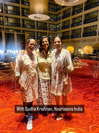 Our team with Sudha Krishnan of Nourissons India, the distributors of Nienhuis materials in the region.