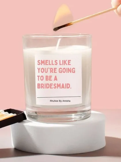 Looking for ideas for a bridesmaid hamper? This 'Smells like you're going to be a bridesmaid' candle is a fun and fragrant way to pop the question to your bridal party. We can create vibrant, custom hampers for your besties.