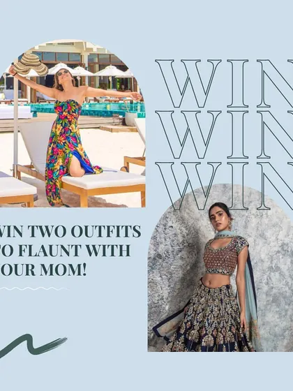 I love celebrating my community with fun giveaways. This graphic shows the variety I offer, from a vibrant floral maxi dress perfect for a vacation to an intricately embroidered lehenga for wedding festivities. Keep an eye out for more special offers.