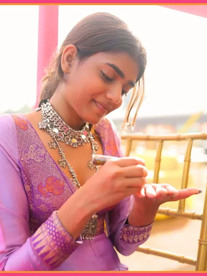 A guest getting her henna done. Our Mehendi functions are interactive and fun for everyone involved.