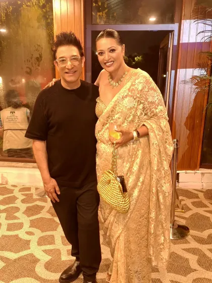 Posing with a friend at the Suneet Varma show. Fashion events are a wonderful place to see and be seen, and I ensure my clients are ready for their close-up.