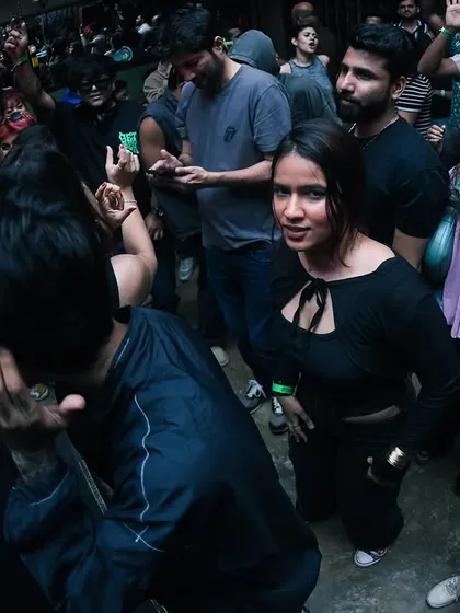 The crowd is always part of the show, right up at the DJ booth.