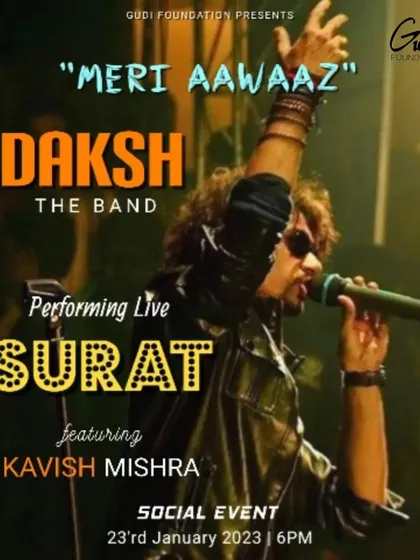 Performing for a cause at a social event in Surat. We believe in the power of music to bring people together and are always honored to be part of meaningful events.