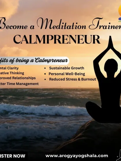 Guide others towards a calmer mind by becoming a Meditation Trainer, or what we call a 'Calmpreneur'. This program equips you with the tools to teach meditation for mental clarity, reduced stress, and improved personal well-being.