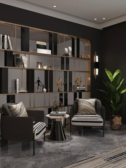 The gateway to your extraordinary experience. This informal lobby features a modern open bookshelf that acts as a room divider, with a cozy seating area for a moment of pause.