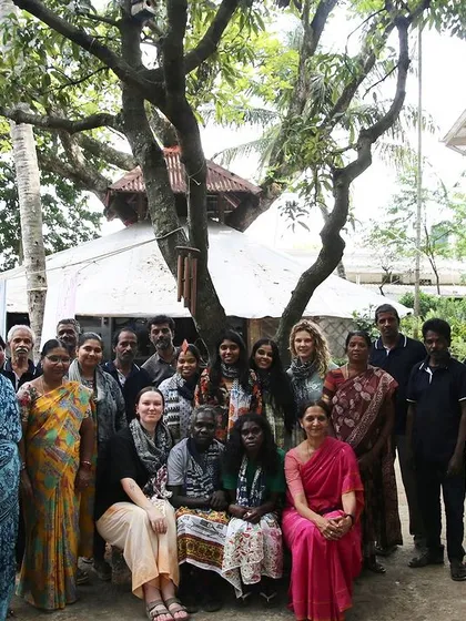 We had an incredible week hosting the artists from Bábbarra Women's Centre. We learned so much from each other, sharing techniques in printing and dyeing, and creating beautiful textiles together.