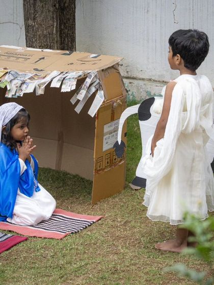 Beautiful photographs from our outdoor Christmas nativity play, capturing the children in their roles as they bring the story to life.