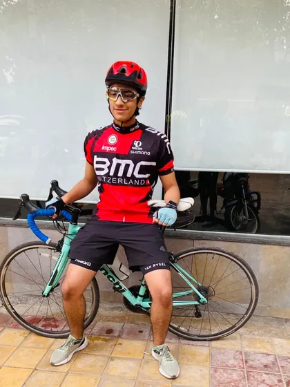 Another shot of our promising young cyclist. The future of our club is bright.