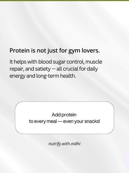 Protein is not just for gym lovers. It helps with blood sugar control, muscle repair, and satiety, all of which are crucial for daily energy and long-term health.