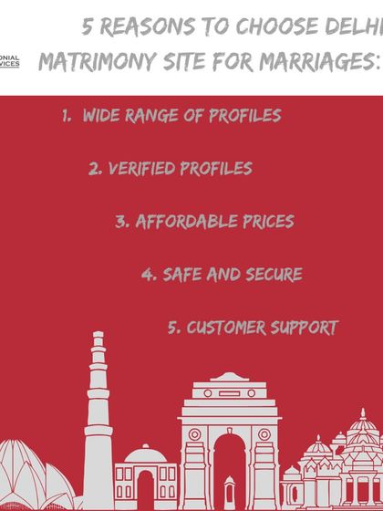 Here are five key reasons to choose my matrimonial site for your search in Delhi. I offer a wide range of verified profiles, affordable plans, and dedicated customer support.