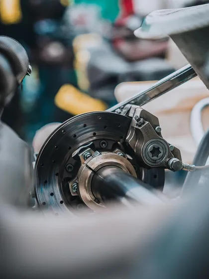 Performance is in the details. We use professional grade equipment, like these high performance brake systems, and our technical crew ensures every kart is meticulously maintained and set up for optimal performance on race day.