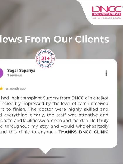A patient from my Rajkot clinic shares his positive hair transplant surgery experience. He was impressed by the level of care, the skill of the doctors, and the clean, modern facilities, and wholeheartedly recommends my clinic.