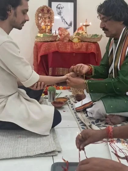 A cherished moment receiving blessings from my Guru, the legendary Pt. Rajendra Gangani. My teaching is deeply rooted in this Guru-Shishya parampara, or lineage, ensuring an authentic and traditional learning experience.