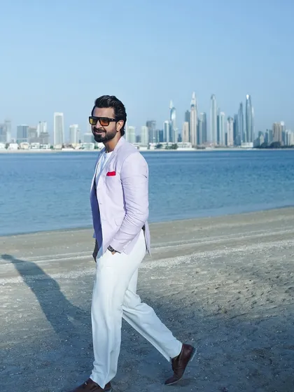 A final shot from my Dubai beach series, capturing the effortless style I bring to every occasion.