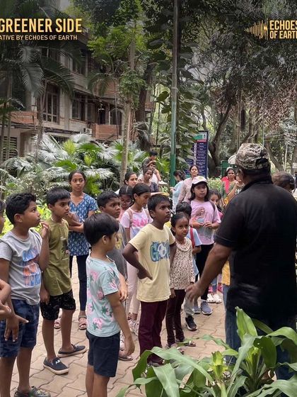 Scenes from our nature journaling event with The Greener Side, where kids explored trees, insects, and flowers, capturing their discoveries through drawing and reflection.