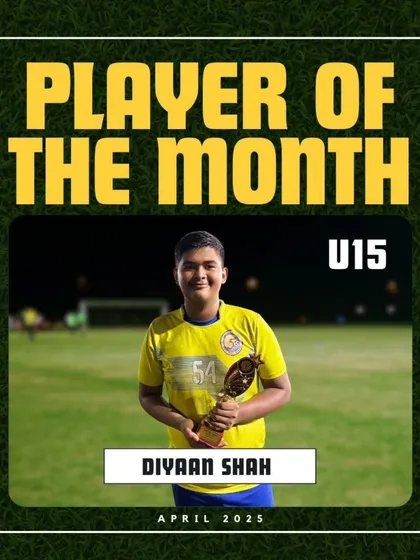 Diyaan Shah, our U15 Player of the Month for April 2025.