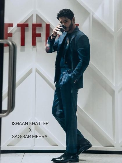 Ishaan Khatter in our blue checked merino wool suit. This look is an effortless blend of refined tailoring and quiet luxury, perfect for the modern man who values understated elegance.