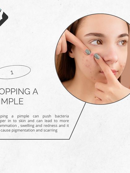 Mistake number one: popping a pimple. This can push bacteria deeper into the skin, leading to more inflammation, pigmentation, and permanent scarring.