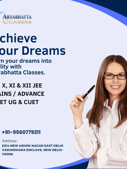 Turn your dreams into reality with Aryabhatta Classes. We provide comprehensive coaching for classes IX to XII for JEE, NEET, and CUET.