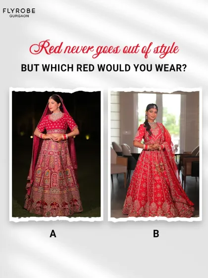 Red never goes out of style, but which red would you wear? This graphic shows two stunning options, proving there's a perfect style for every vibe.