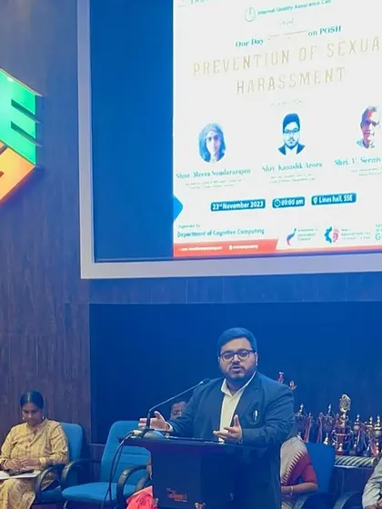 As a special guest at the Abhimaan Conference, I had the privilege of addressing the critical subjects of POSH, POCSO, and workplace psychology. I believe in using my legal expertise not just in the courtroom, but also to educate and contribute to creating safer, harassment free environments for everyone.