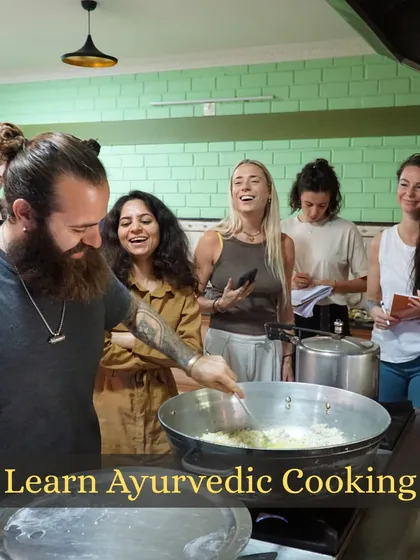 Joyful moments in our Ayurvedic cooking class. Here, we move beyond theory and get practical in the kitchen, learning how to prepare delicious, vegetarian meals that nourish the body and balance the doshas using fresh, organic ingredients.