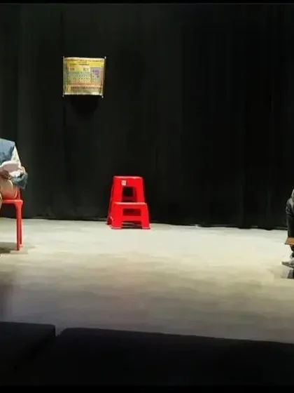 A scene from our play 'Karma', where students engage in script analysis and character development to bring the story to life.