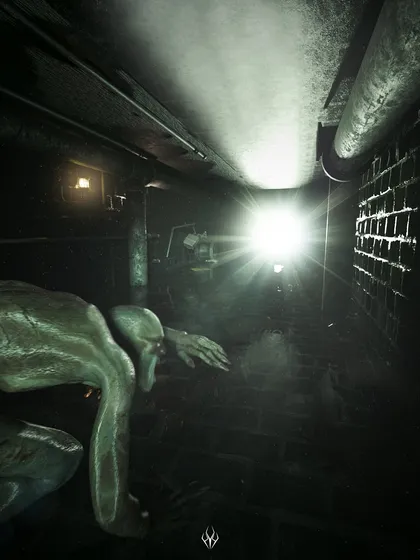 'Wails from the underbelly' introduces a creature haunting the tunnels beneath the Karnival. I used a found-footage style with a harsh flashlight beam to create a sense of claustrophobia and discovery in a dark, grimy sewer.