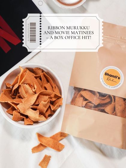 My Ribbon Murukku is a box office hit for movie matinees. These flat, crispy ribbons are seasoned with red chillies and garlic, making them a wonderfully addictive snack for any occasion.