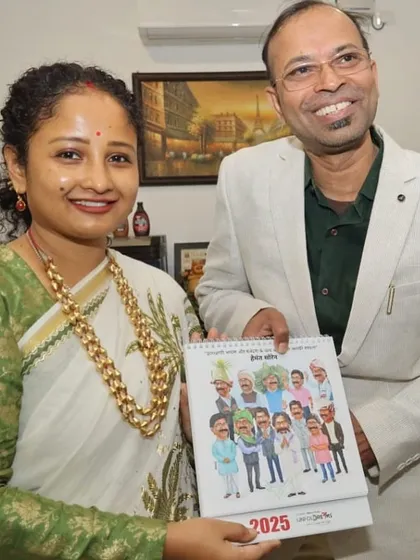 With Smt. Kalpana Soren ji, wife of CM Hemant Soren, as she holds the 2025 calendar.