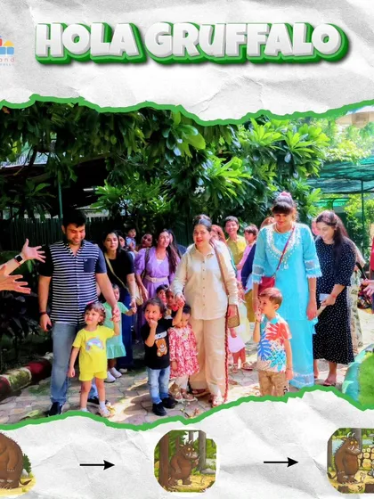 The adventure continues as we take a walk through the "deep dark wood" in our school garden. This imaginative journey helps children connect with the story's setting in a tangible way.