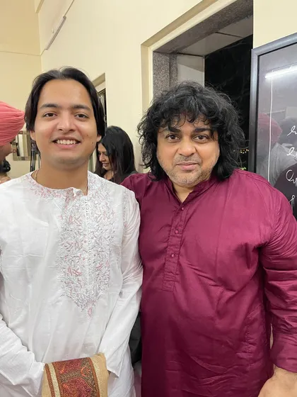 With the incredible Ustad Taufiq Qureshi ji at the barsi. Being in the presence of such legends is always a profound learning experience.