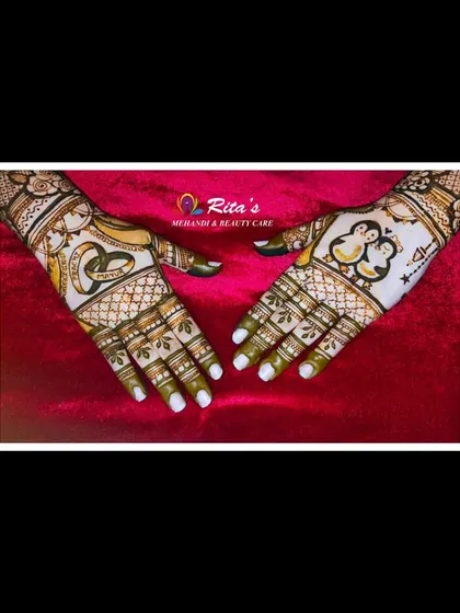 Both hands together, showing how you can have a playful, modern design on one hand and a more traditional symbol on the other.
