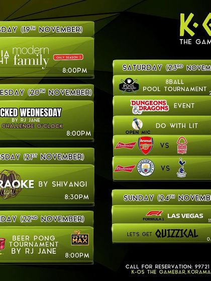 Our weekly calendar is always packed. From Trivia and Karaoke to Beer Pong and live sports, there's an event for everyone.