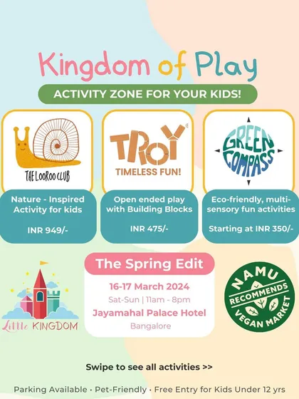 An overview of the activity partners for the "Kingdom of Play," showing the prices for each session.