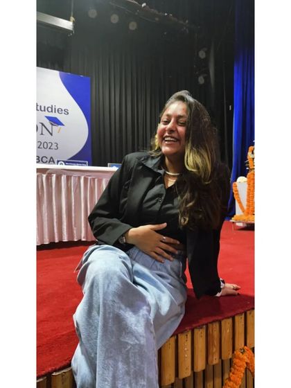 Just a happy moment, sitting on the edge of the stage after a successful event. When Google Maps says it's my turn, I take it.