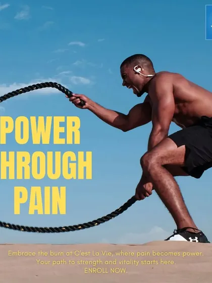 Power through the pain to find your strength. This image captures the peak effort of an outdoor battle rope session, embodying the spirit of embracing challenges to achieve new levels of fitness.