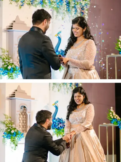The exact moment of the ring exchange during an engagement ceremony. My goal is to capture these pivotal, once-in-a-lifetime memories with all the emotion and happiness they hold.
