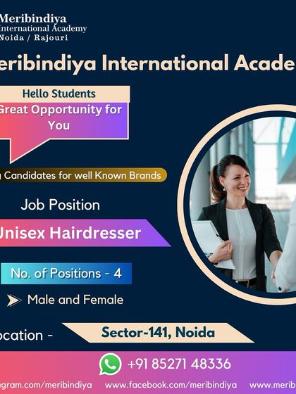 We are hiring four unisex hairdressers for a top brand in Sector-141, Noida. Your skills are needed.